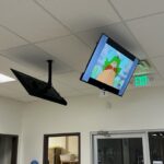 Healthcare Entertainment Systems - Ceiling Mounted Monitors in patient lobby / waiting room